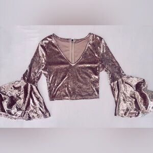 Elegant Velvet Bell Sleeve Top